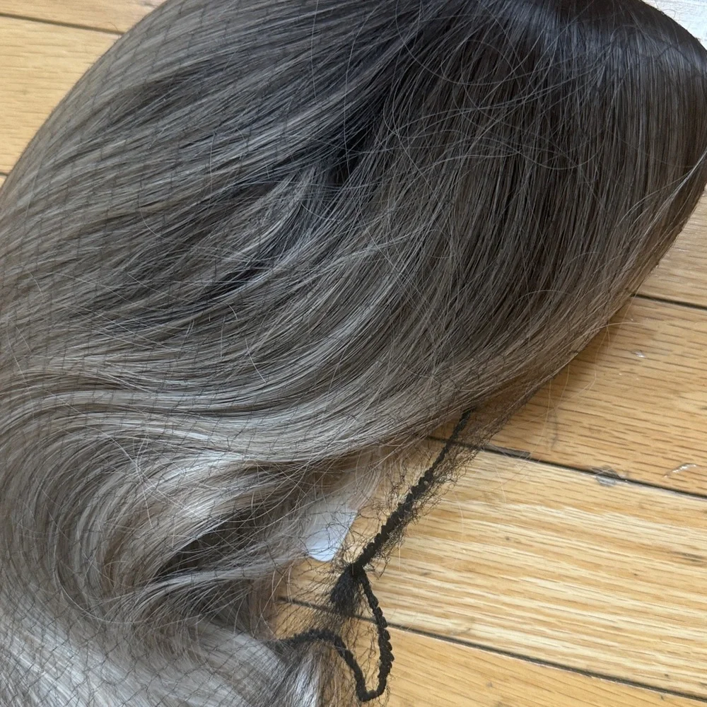 Womens Natural 24” Hair Heat Resistant Brown Ombre Ash Blonde NEW